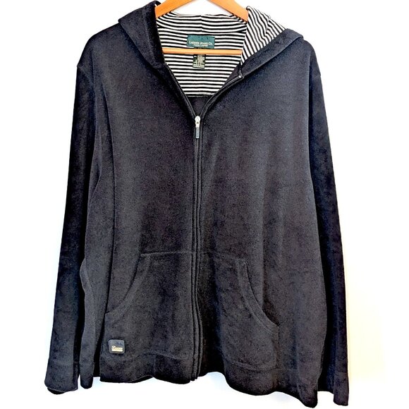 LAUREN Ralph Lauren | Black Terry Cloth Full Zip Hoodie Athleisure | Size 2X - Picture 2 of 12